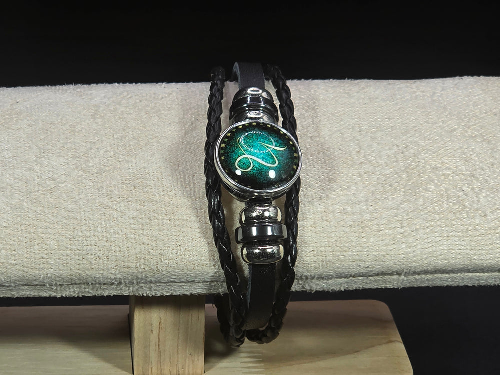 Zodiac Signs Spirit Bracelet - Zodiac Bracelet for Women - 12 Constellation Bracelets Multilayer Black Leather Wrap Bracelet