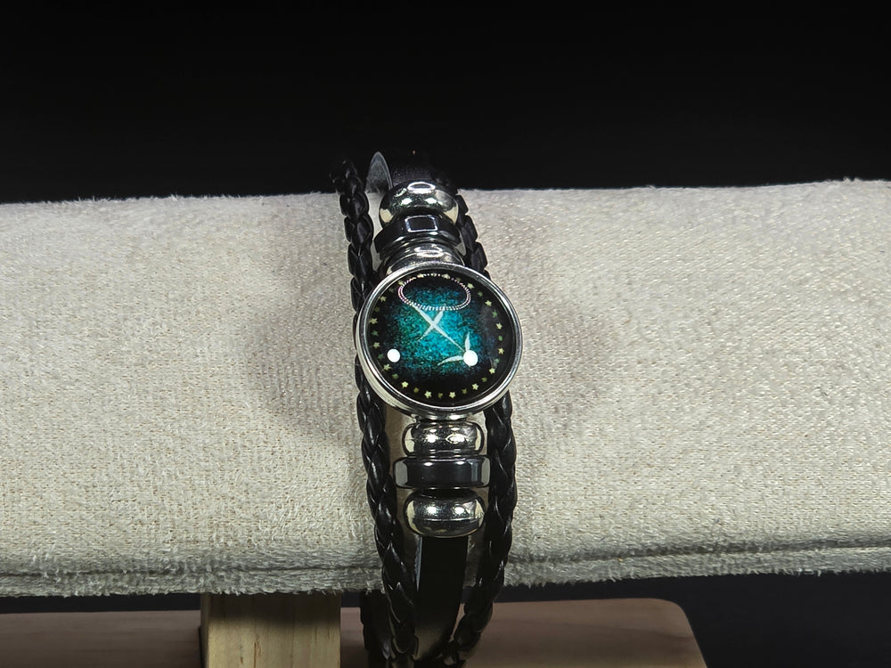 Zodiac Signs Spirit Bracelet - Zodiac Bracelet for Women - 12 Constellation Bracelets Multilayer Black Leather Wrap Bracelet