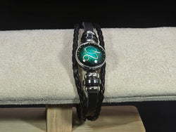 Zodiac Signs Spirit Bracelet - Zodiac Bracelet for Women - 12 Constellation Bracelets Multilayer Black Leather Wrap Bracelet